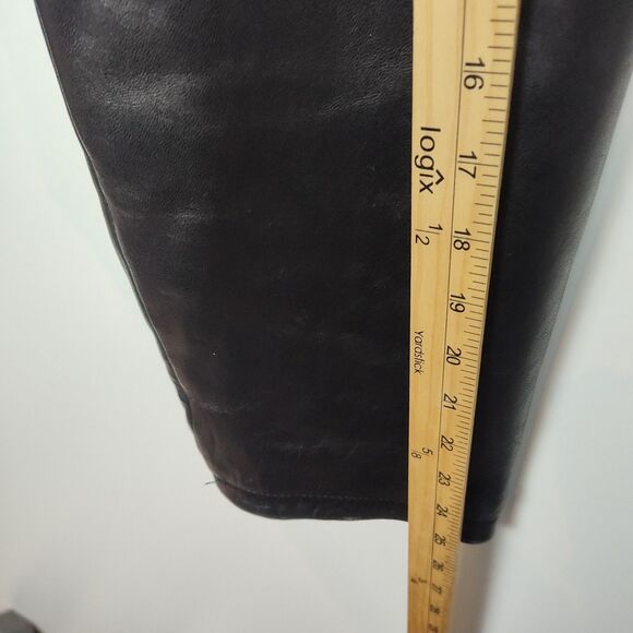 Marc New York Leather Full-Zip Coat Men's Large Black Lined Long Sleeves Pockets - Picture 4 of 7